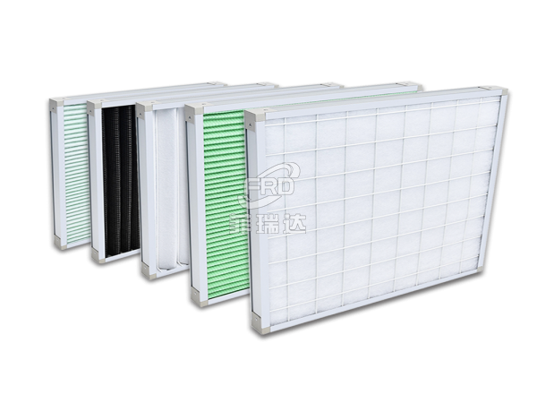 單面覆網折疊式：初效板式空氣過濾器 